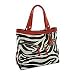 Dooney Bourke Zebra Sara Shoulder Bag Red Trim