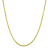 Classic+10k+Yellow+Gold+18+Inch+0%2E82mm+Box+Chain+Necklace