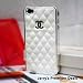 White and Silver Leather designer inspired Iphone 4 Case
