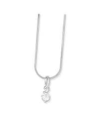 Sterling Silver 18in CZ Pendant & Chain Necklace. Metal Wt- 5.84g