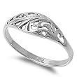 Sterling Silver Ring - 7mm Face Height in Sizes: 1-10
