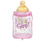 BABY BOTTLE SHAPED MYLAR FOIL BALLOON FOR SHOWER [Health and Beauty]
