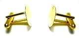 100 X Gold Tone Cufflink Backs Setting 15mm Pad DIY Findings