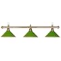 Sterling Solid Brass Pool Table Lamp, 58", 3 Green Acrylic Shades