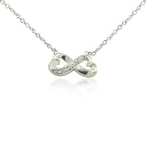 Designer Inspired Paloma Picasso Sterling Silver CZ Double Loving Heart Pendant