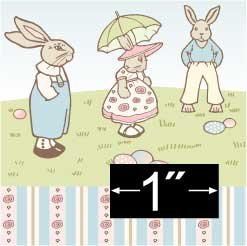 Edwardian Bunny Parade Dollhouse Wallpaper