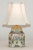 Small Oriental Porcelain with Figures Accent Table Lamp
