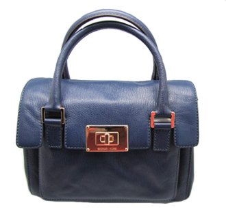 Michael Kors Leather Medium Sloan Shoulder Satchel Bag Purse Navy
