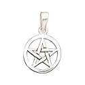 Small Pentacle Pendant Sterling Silver Picture is not true size. Item comes with a black cord necklace.