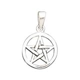 Small Pentacle Pendant Sterling Silver Picture is not true size. Item comes with a black cord necklace.