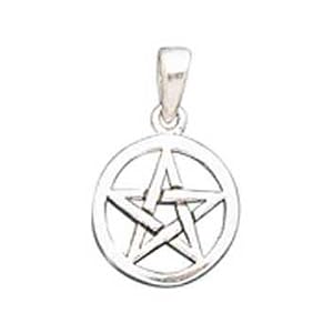 small pentacle sterling silver pendant