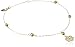 Amazon Collection 14k Yellow Gold Cable Anklet with Flower and Beads, 10