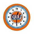 Gulf Gasoline Gas Neon Wall Clock 20" Warranty Spun Aluminum Powder Coated Finish Made In USA