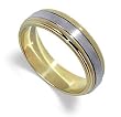 7 MM 14 KT Two tone Gold Comfort Fit Wedding Band 14k Ring