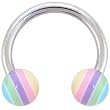 SHERBET SURPRISE Stripe Horse Shoe Circular Barbell