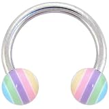 SHERBET SURPRISE Stripe Horse Shoe Circular Barbell