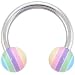 SHERBET SURPRISE Stripe Horse Shoe Circular Barbell