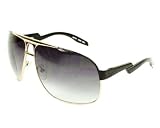 Diesel 55 dsl Sunglasses Franchini E30JJ Metal - Acetate Silver dark ruthenium - Black Gradient grey