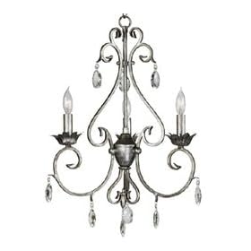 Kenroy Home 91343WS Antoinette 3-Light Chandelier, Weathered Silver with Glass Accents by Kenroy Home