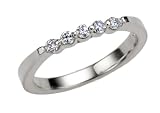 14k White Gold Classic Round 5-Stone Diamond Wedding Band (1/4 cttw, H-I Color, SI1-SI2 Clarity)