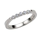 14k White Gold Classic Round 5-Stone Diamond Wedding Band (1/4 cttw, H-I Color, SI1-SI2 Clarity)