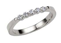 14k White Gold Classic Round 5-Stone Diamond Wedding Band (1/4 cttw, H-I Color, SI1-SI2 Clarity)