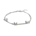 Sterling Silver Double Strand Butterfly Bracelet