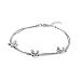 Eve's Addiction Sterling Silver Double Strand Butterfly Bracelet