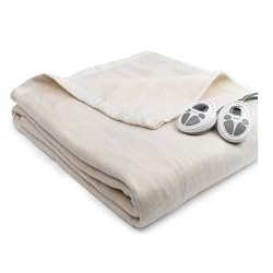 Sunbeam King Imperial Nights Seashell Tan Electric Heated Warming Blanket, Dual Controls