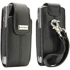 BlackBerry Blackberry Pitch Black Leather Vertical Tote With Wrist Strap For Pearl 8100 by BlackBerry