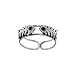Sterling Silver Two Fish Bone Facing Oxidized Toe Ring