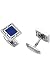18k White Gold & Diamond Cuff links with Square Lapis Gemtone