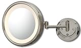 Single-Sided Pivot Arm Lighted Wall Mirror - Hardwire - 4X Magnification - Bronze