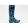 JuJu Womens Blue Leopard Print Wellington Boots