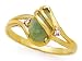 14k Gold, Diamond & Jade Ring (0.01ctw)- Sizes 5-9