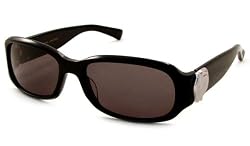 Marc Jacobs Women's Shiny Black Sunglasses with Dark Grey Lens