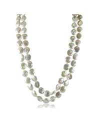 14K Yellow Gold 12-13mm Coin Freshwater Pearl 48" Necklace