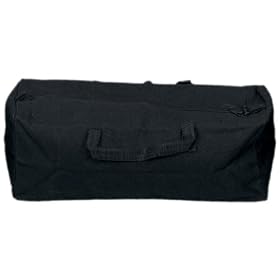 18''x6''x7 BLACK CANVAS DUFFLE BAG