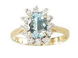 Genuine Aquamarine Ring - White or Yellow Gold 1.25 cts FREE GIFT BAG!