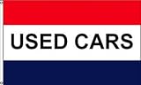 3 x 5 Feet USED CARS Red-White-Blue Nylon - outdoor Message Flags Made in US.