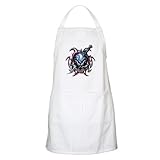 IMAGE OF Apron White Tribal Skull With Knife