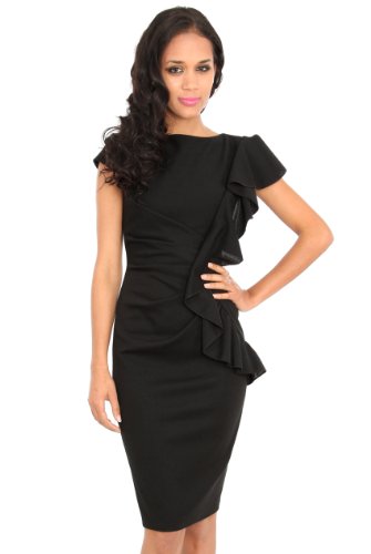 Produkt-Bild: ONE-SHOULDER-VOLANT Etuikleid Abendkleid Cocktailkleid