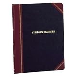 Boorum & Pease 806 Visitor register book, 150 white pages, 14-1/8 x 10-7/8, black/red cover