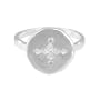 Sterling Silver Molten High-Polish Cross with Clear Cubic Zirconia-Accent Ring, Size 5