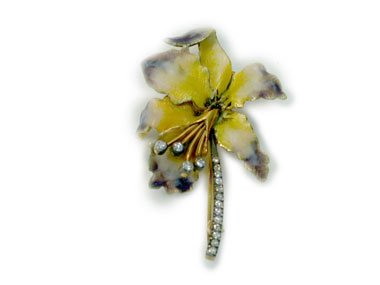 ENAMEL ORCHID PIN