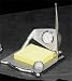 Executive Desk Accessories Golf Club Post it Holder w/ Clock and Pen Silver Plated