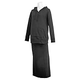 授乳服 マタニティ スウェット 長袖パーカー ロングスカート 上下セット 産前産後対応 チャコール-M8578 M