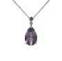 14k White Gold Amethyst and Pink Tourmaline Pendant, 18"