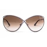 Tom Ford Women's 0129 Narcissa Shiny Pearl Lilac Frame/Grey To Brown Lens Metal Sunglasses