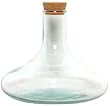 Spanish Recycled Glass Flat Decanter with Cork 7.25"H